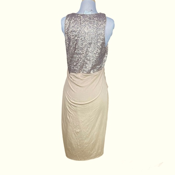 New ~ Bailey 44 Gold Sequin Dorsey Bodycon Knit Dress Size L